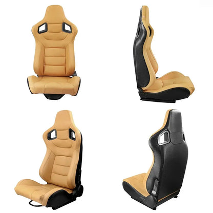 1Pcs Universal Racing Car Seats 70-180 degree Adjustable Seat 3D PVC Full WRAP Leather Racing Sports Bucket Seats with 1 Slider Deals 4 U  Gaming Accessories Deals 4 U