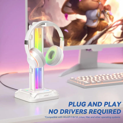Controller Stand with 9 Light Modes Headset Holder for Desk Rotatable Headphone Stand Detachable Controller Hook Deals 4 U  Gaming Accessories Deals 4 U