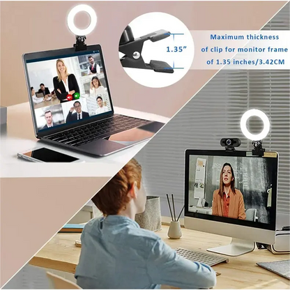 Clip-on ring light lighting kit, phone selfie light, 3-stop webcam, photography accessories, auto projection, 6-inch fill light Deals 4 U  Streaming Equipment Deals 4 U