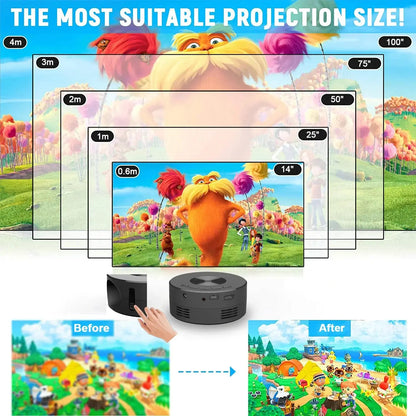 YT200 Smart home high-definition miniature portable projector small mobile phone projector wireless Projection Support 1080p Deals 4 U  Gaming Accessories Deals 4 U