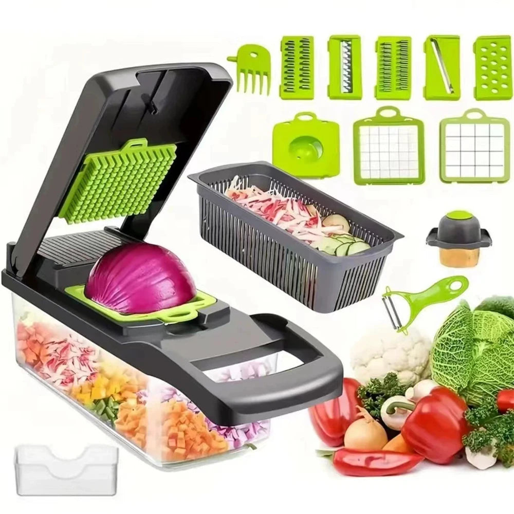 Upgraded Vegetable Chopper, Multi-Functional Easy Safe Kitchen Slicer Dicer for Fast Meal Preparation Deals 4 U   Deals 4 U
