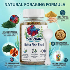 Professional Betta Fish Food Pellets High Protein Color Enhancing Nutritious Feed for Tropical Fighting Fish with Feeding Spoon Deals 4 U   Deals 4 U