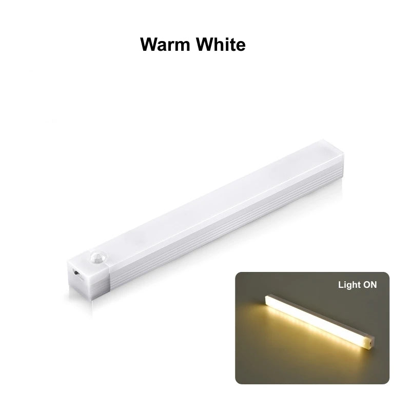 Motion Sensor Wireless LED Night Light USB Rechargeable Long Strip Bar Lamp for Kitchen Cabinet Wardrobe Bedside Staircase Tube Deals 4 U   Deals 4 U