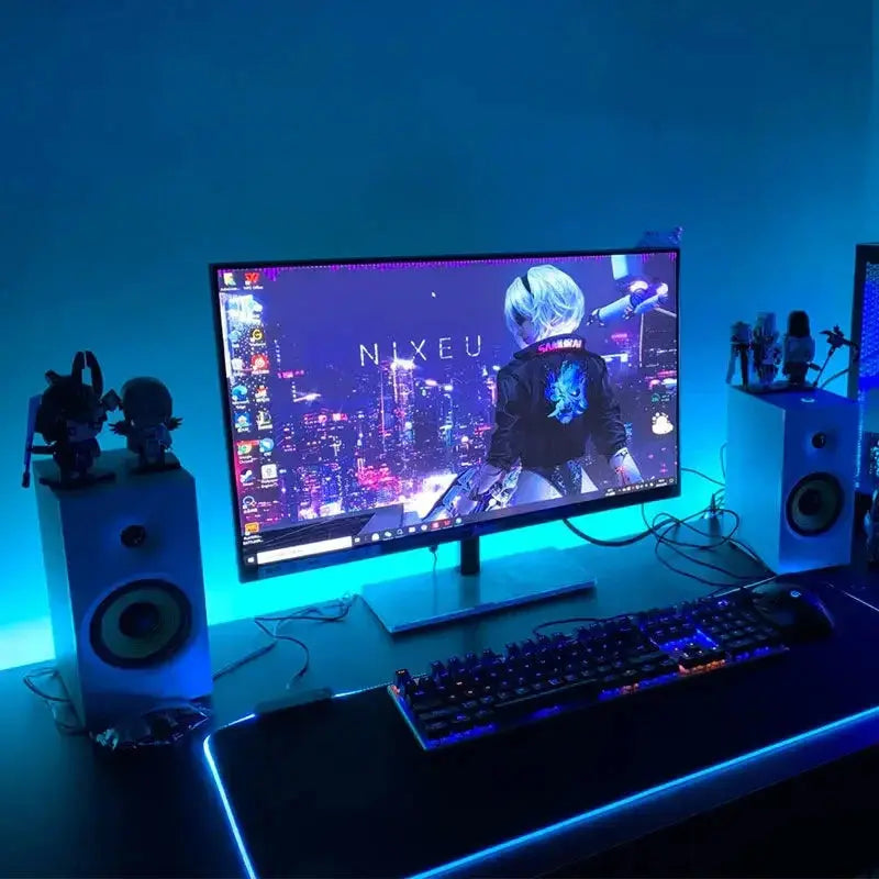 Computer Screen Light Strip Monitor RGBIC Bluetooth LED Lights Ambient Lighting Music Sycn APP Control PC Backlight Game Room Deals 4 U  RGB Hexagon Wall Lights Deals 4 U