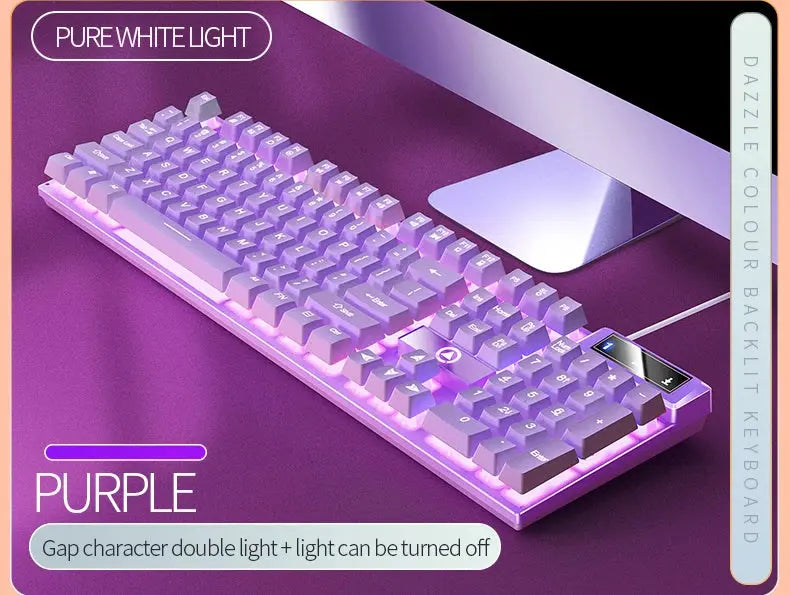 104 Keys Gaming Keyboard Wired Keyboard Color Matching Backlit Mechanical Feel Computer E-sports Peripherals for Desktop Laptop Deals 4 U  Gaming Accessories Deals 4 U