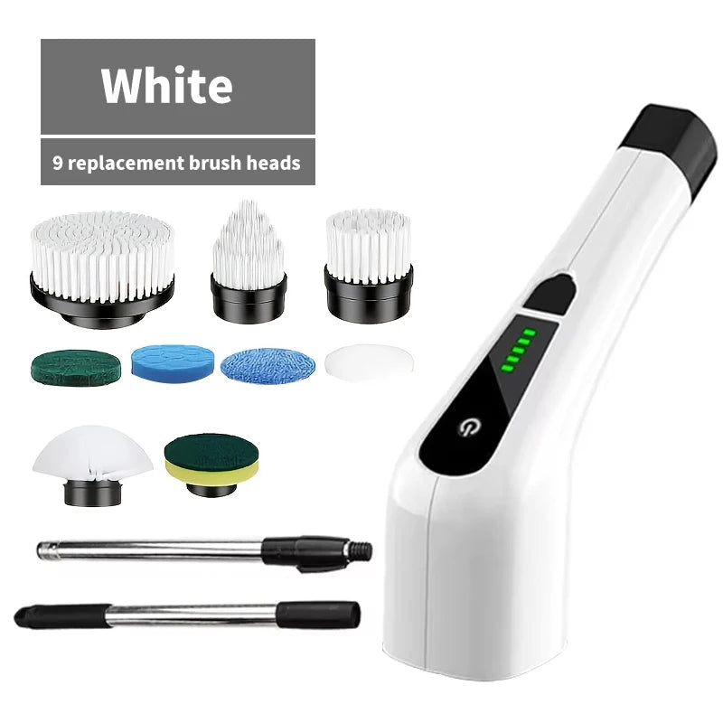 9 in 1 Multifunctional Handheld Electric Cleaning Brush With Telescopic Function, Bathroom Floor And Kitchen Cleaning Tool Deals 4 U   Deals 4 U