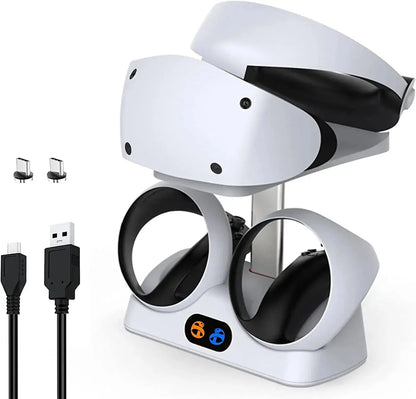 Controller Charging Dock for PS5 VR2 Charging Station with VR Headset Holder Display Stand PS VR2 Controller Charger for PS VR2 Deals 4 U  Console Accessories Deals 4 U