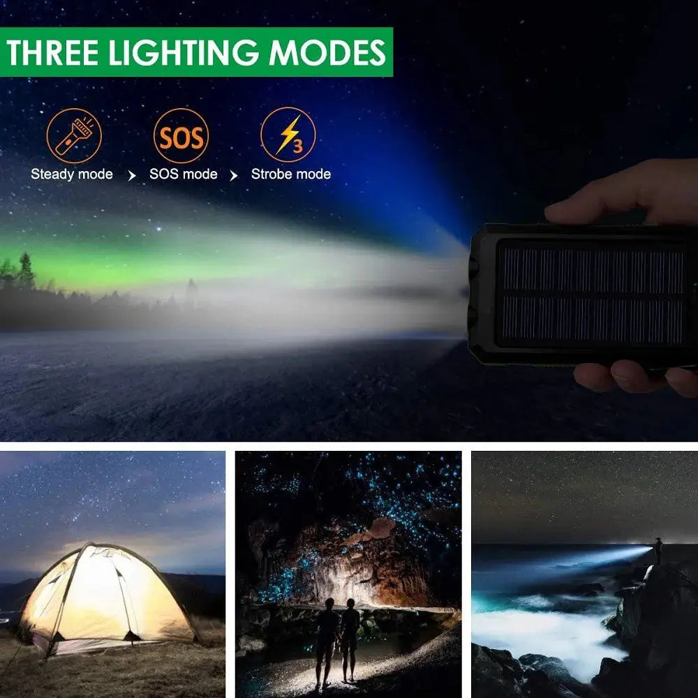 Solar Power Bank 80000mAh Portable Charging Poverbank External Battery Charger Strong Light LDE Light for All Smartphones Deals 4 U  Mobile Gaming Deals 4 U