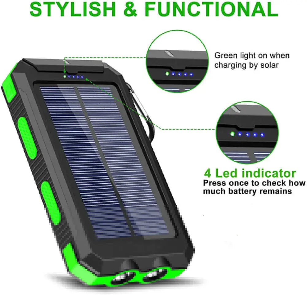 Solar Power Bank 80000mAh Portable Charging Poverbank External Battery Charger Strong Light LDE Light for All Smartphones Deals 4 U  Mobile Gaming Deals 4 U