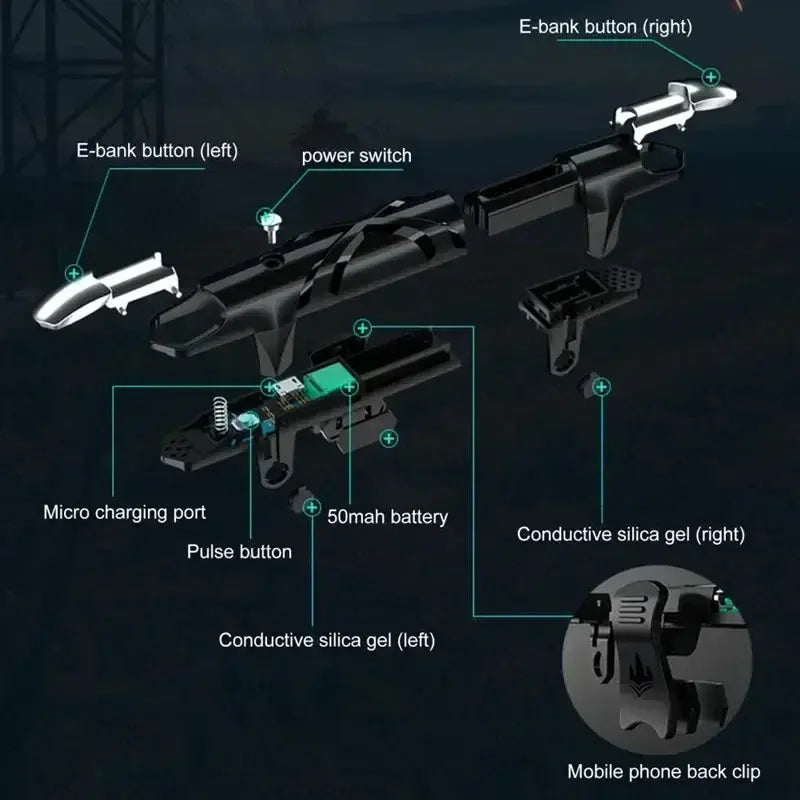 G5 Mobile Game Controller for PUBG Gaming Trigger Shooter Aim Fire ABS Key Button Gamepad Joystick for IPhone Android Smartphone Deals 4 U  Mobile Gaming Deals 4 U