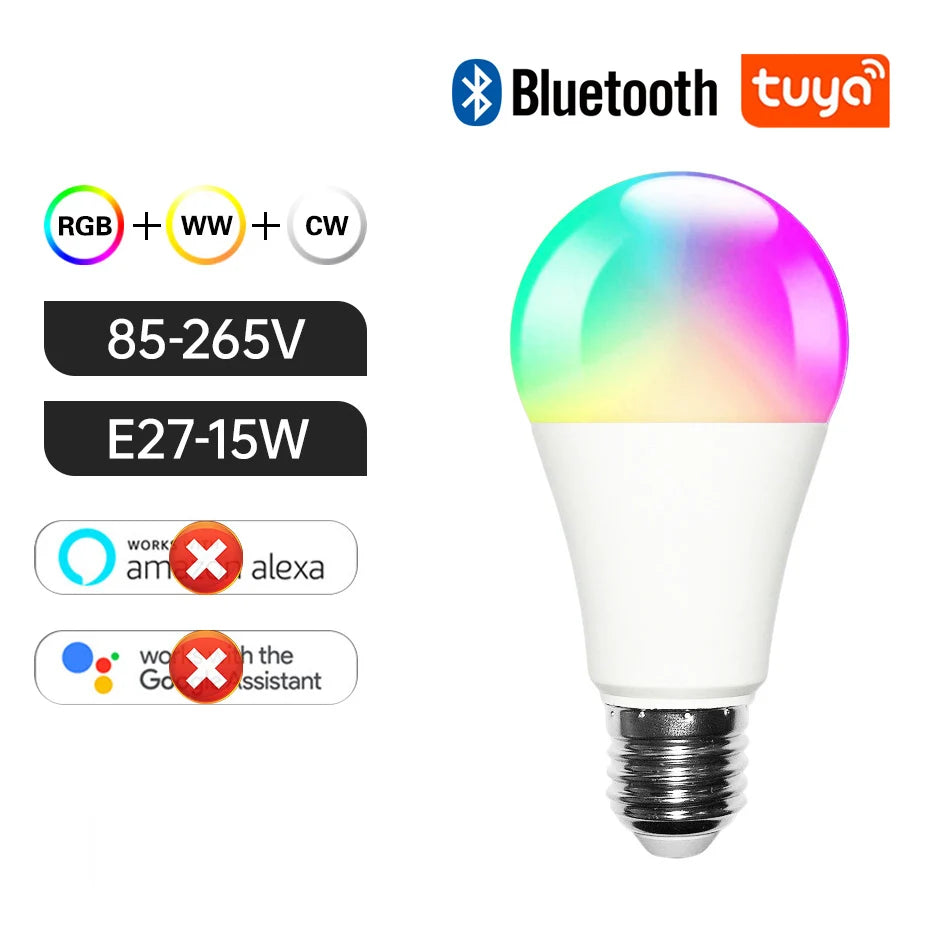Tuya E27 GU10 E14 RGB Bulb Zigbee/WiFi/Bluetooth Smart Dimmable LED Light Lamp 5W/15W Work with Alexa Google Home Voice Control Deals 4 U   Deals 4 U