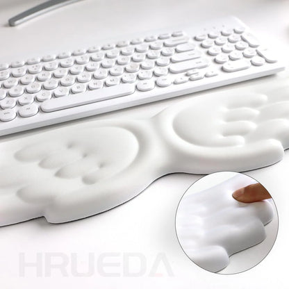 Mousepad Ergonomic Angel Keyboard Wrist Rest and Mouse Pad Set Reduce Wrist Pain for Office and Gaming Use Angel Wing, Memory Fo