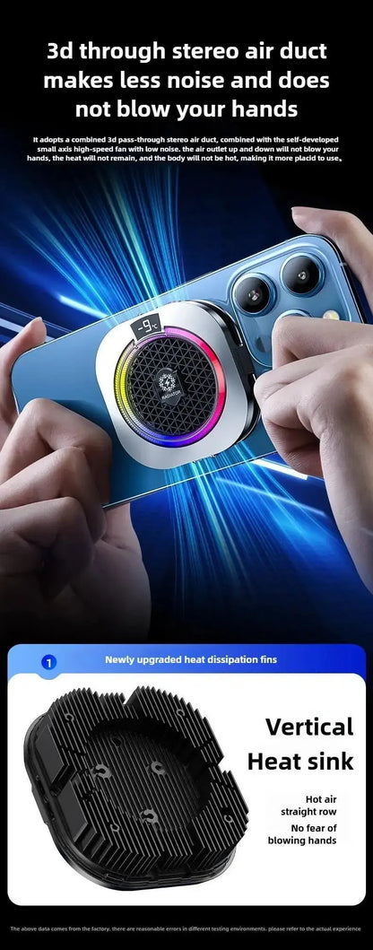 NEW TH16 Pro Mobile Cooler 24W Magnetic/Back-clip Ice Cooling Radiator Digital Display RGB Light Gaming Temperature Control Deals 4 U  Mobile Gaming Deals 4 U