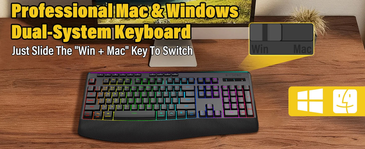 FocusOnPC K787 2.4G Tri-Mode Wireless Gaming Keyboard, 104 Keys RGB Backlit, Ergonomic USB-C Plug-and-Play Keyboard, 1900mAh Battery, Auto Sleep & Low Battery Alert, Silent Typing for Game