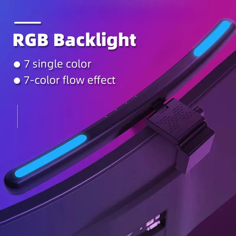 Curved LED Monitor Light Bar Rgb Computer Screen Lamp Stepless Dimming Backlight Hanging Laptops Gaming Gamer Office Lighting