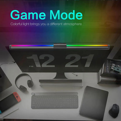 LED RGB Gaming Ambient Light Flexible Silicone Backlight Smart Desk Light Bar Eye Protection LED Lamp for Monitor Office Reading
