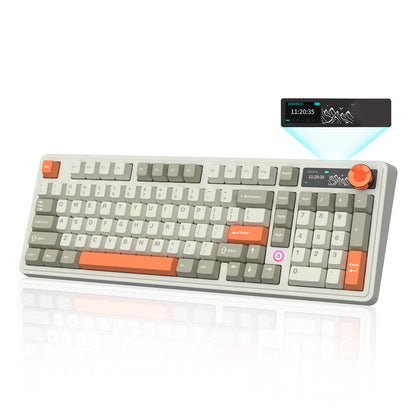 AJAZZ AK980 V2 PRO 98% Gasket Mechanical Keyboard, Hot-Swappable, 10000mAh, TFT Screen & Knob, 8K Polling Rate, RGB Backlit