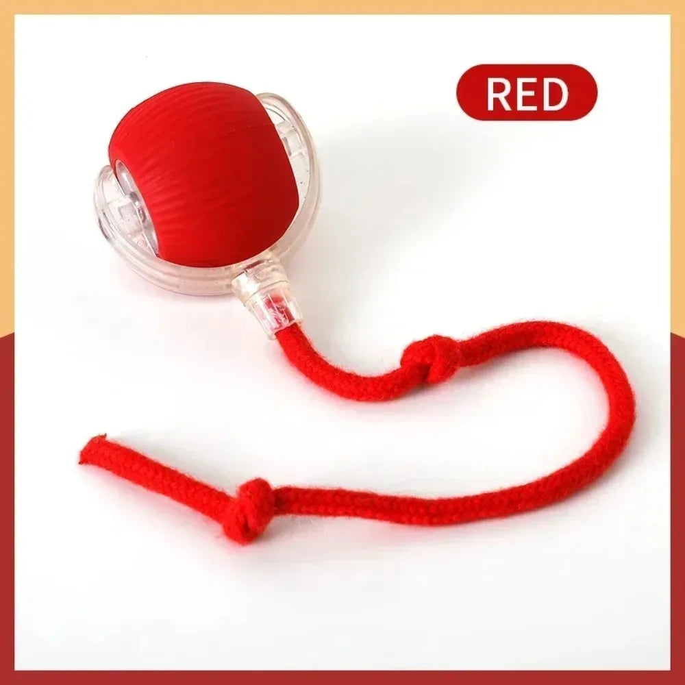 New Cat Interactive Ball Toy Automatic Rolling Ball Faux Tail Rechargeable Smart Pet Electric Toy Dog Cat Training Imitate Mouse Deals 4 U  Smart Pet Toy Deals 4 U