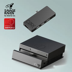 Savage Raven by Skull & Co. Jumpgate Dock USB C Hub Portable Stand Docking Station for Nintendo Switch 2 and OLED Deals 4 U   Deals 4 U