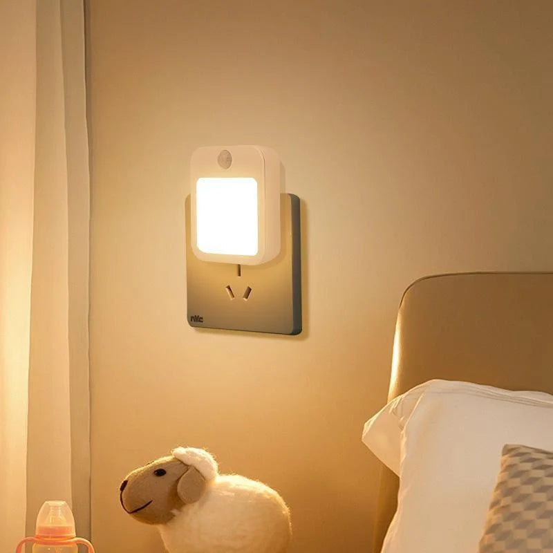 Motion Sensor LED Night Lights EU Plug Dimmable Cabinet Light for Baby Bedside Bedroom Corridor Wireless Night Lamp Lighting Deals 4 U   Deals 4 U