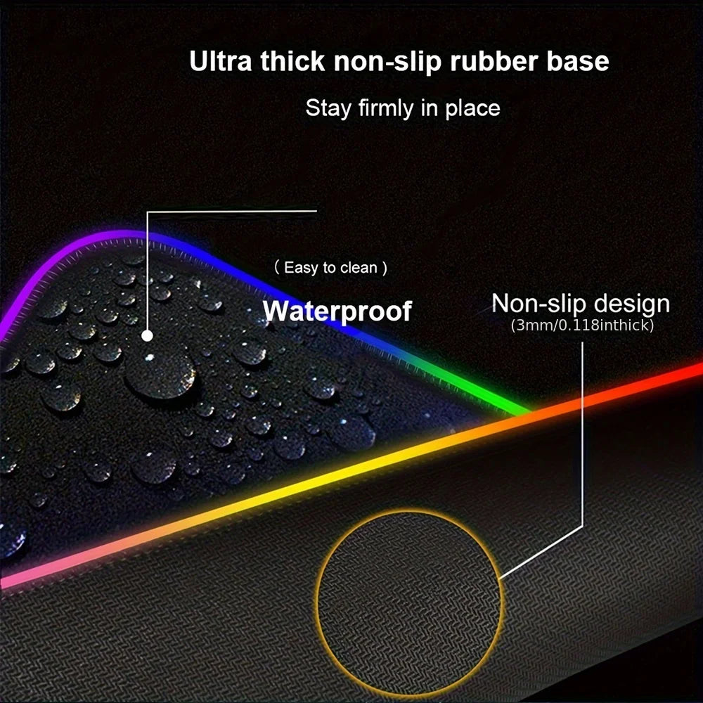 RGB Mouse Pad Larger XXL Office Laptop Backlight Speed Computer Keyboard LED Desk Mat Gaming Accessories A-Aliens Movie Mousepad