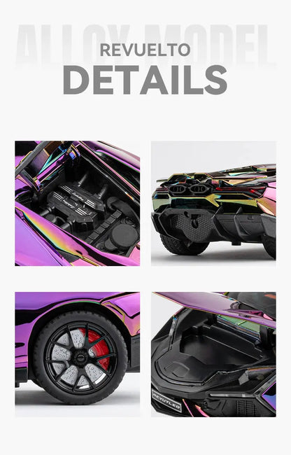 1:24 Lamborghini Revuelto With Spray Alloy Car Diecasts & Toy Vehicles Metal Toy Car Model Sound and light Collection Kids Toy Deals 4 U  Gaming Accessories Deals 4 U