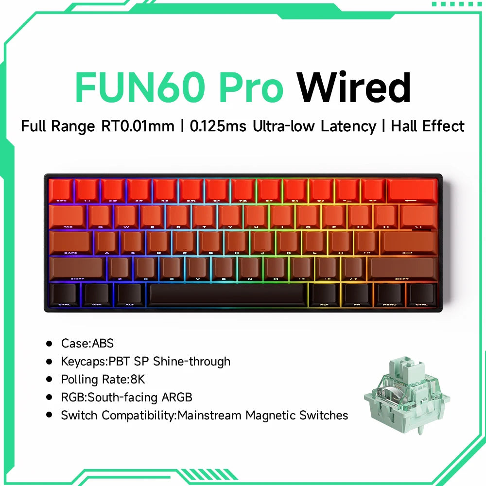 Akko MonsGeek FUN60 PRO&MAX HE Machanical Keyboard Magnetic Switch 60% Esports Gaming Keyboard Rapid Trigger 8K Custom Keyboard Deals 4 U   Deals 4 U