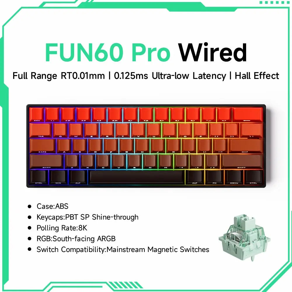 Akko MonsGeek FUN60 PRO&MAX HE Machanical Keyboard Magnetic Switch 60% Esports Gaming Keyboard Rapid Trigger 8K Custom Keyboard Deals 4 U  Gaming Accessories Deals 4 U