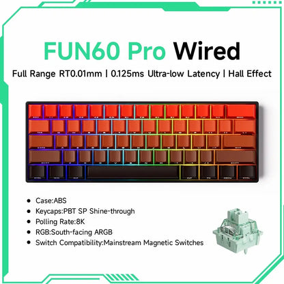 Akko MonsGeek FUN60 PRO&MAX HE Machanical Keyboard Magnetic Switch 60% Esports Gaming Keyboard Rapid Trigger 8K Custom Keyboard Deals 4 U  Gaming Accessories Deals 4 U