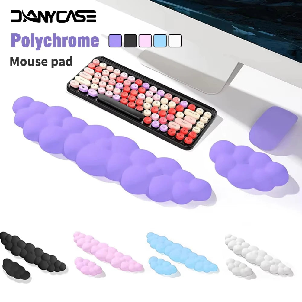 Keyboard Cloud Wrist Rest Pad Anti-Slip Desk Mat Memory Foam Palm Rest Ergonomic Mouse Pad Typing Wrist Rest for Office