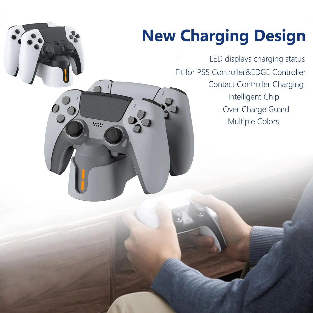 Controller Charger Station for PS5 Dualsense Controllers/Edge Controller Fast Dual Controller Stand Charger For PS5 Controller Deals 4 U  Console Accessories Deals 4 U