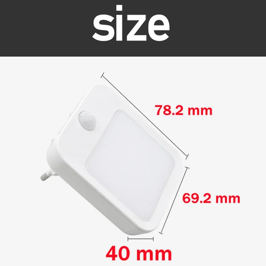 Motion Sensor LED Night Lights EU Plug Dimmable Cabinet Light for Baby Bedside Bedroom Corridor Wireless Night Lamp Lighting Deals 4 U   Deals 4 U