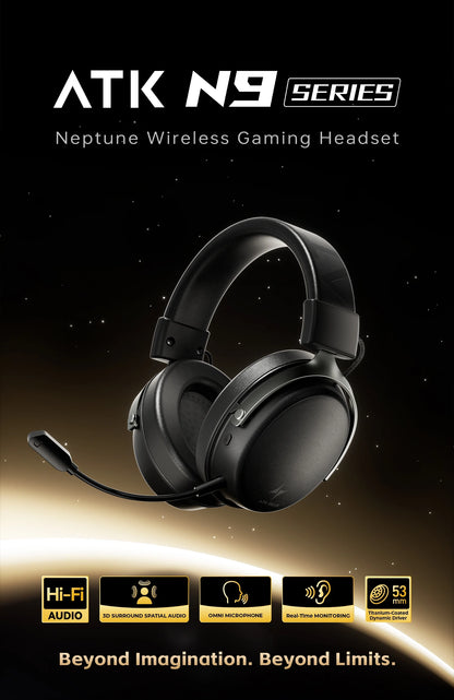 ATK N9 2.4GHz Wireless Gaming Headset with Mic for PS5 PS4 PC Mac Playstation Bluetooth Gaming Headphone with Microphone