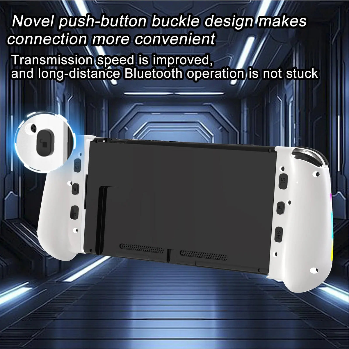 GAMINJA Wireless Joypad Controller for Switch Game Console with RGB Lamp L/R Handle Grip Wake up Screenshot Function Deals 4 U  Mobile Gaming Deals 4 U