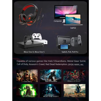 Wired Gaming Headphone PS4/PS5/Xbox/Smartphone/PC Headset 120° Adjustable Gamer Headset with Noise Cancelling Microphone Deals 4 U  Gaming Accessories Deals 4 U