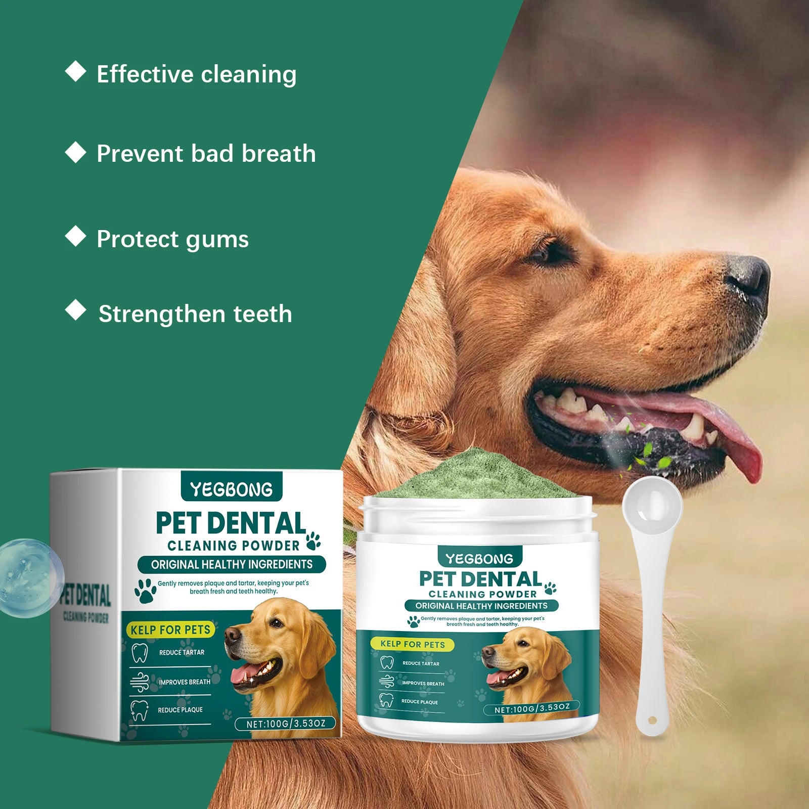 Pet Teeth Cleaning Powder for Dog Reduces Tartar and Calculus Protect Dog Oral Gum Health Freshen Breath Dog Cleaning Products Deals 4 U   Deals 4 U