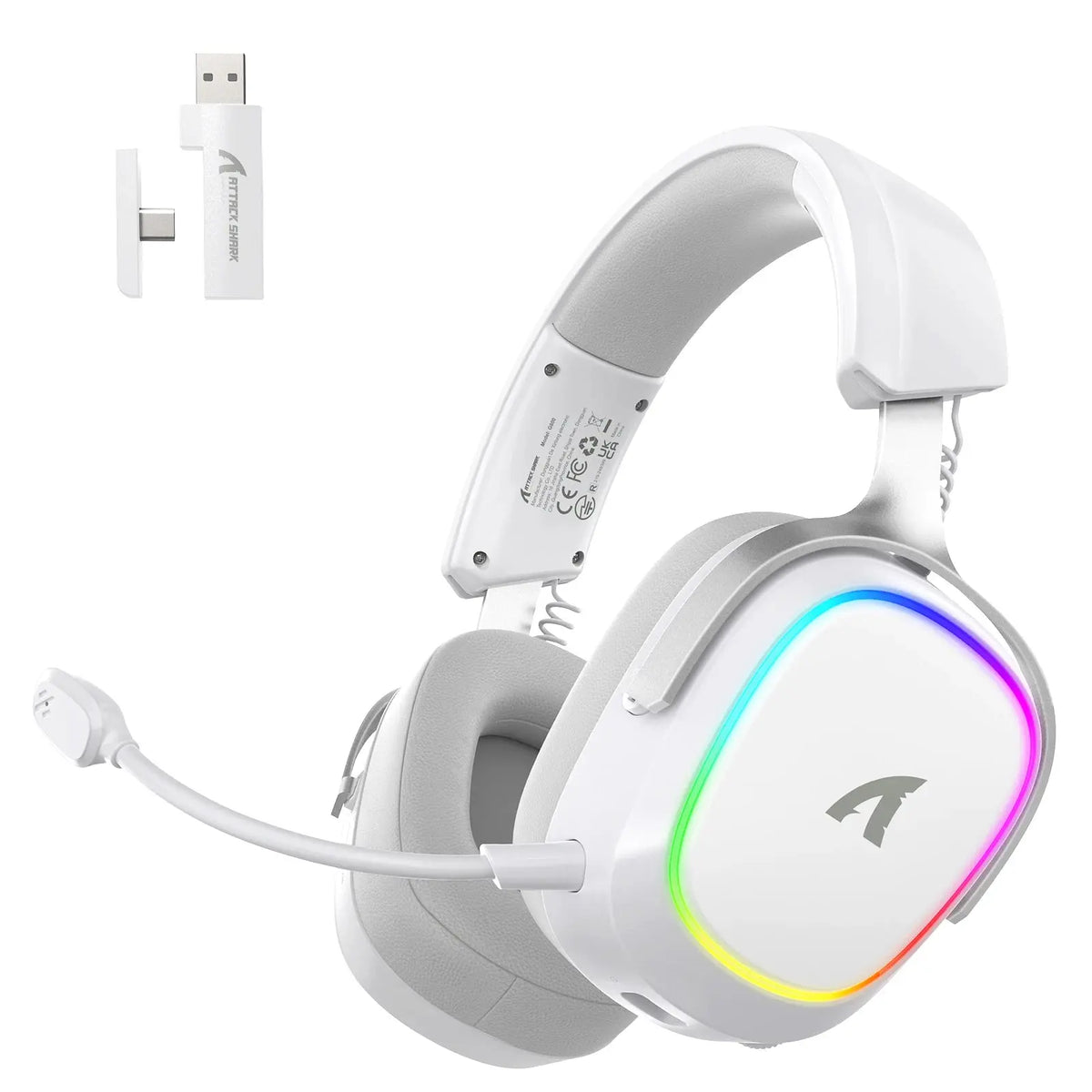 ATTACK SHARK G800 Wireless Gaming Headset, 1000 mAh, Detachable Mics, Aluminum alloy frame, 3D Surround Sound, 20ms low latency Deals 4 U  Gaming Accessories Deals 4 U