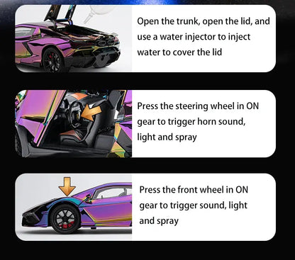 1:24 Lamborghini Revuelto With Spray Alloy Car Diecasts & Toy Vehicles Metal Toy Car Model Sound and light Collection Kids Toy Deals 4 U  Gaming Accessories Deals 4 U