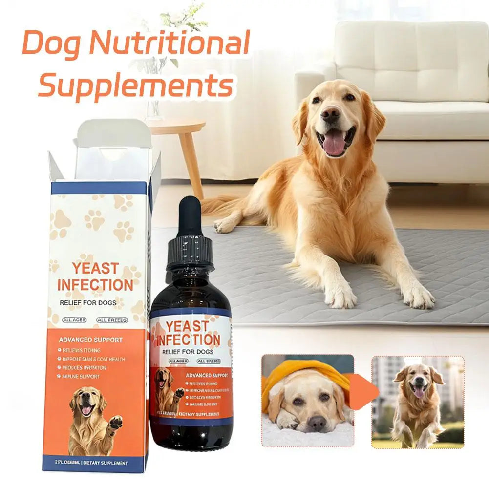 Dog Yeast Infection Relief Drops Natural Itch Relief Immune Support Soothes Itching Support Skin Coat Health For All Ages Breeds Deals 4 U   Deals 4 U