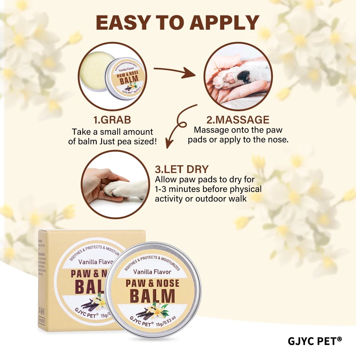 Pet Paw & Nose Balm Dog Cat Vanilla Scent Moisturizing Soothing Anti-Cracking Repairing Dry Cracked Natural Moisturizer Deals 4 U   Deals 4 U