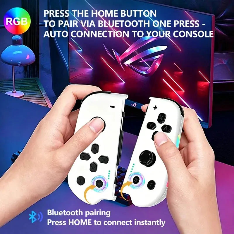 GAMINJA Wireless Joypad Controller for Switch Game Console with RGB Lamp L/R Handle Grip Wake up Screenshot Function Deals 4 U  Mobile Gaming Deals 4 U