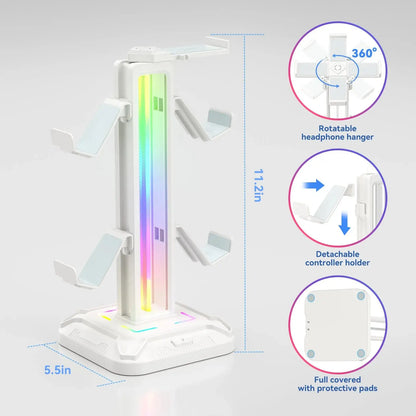 Controller Stand with 9 Light Modes Headset Holder for Desk Rotatable Headphone Stand Detachable Controller Hook Deals 4 U  Gaming Accessories Deals 4 U