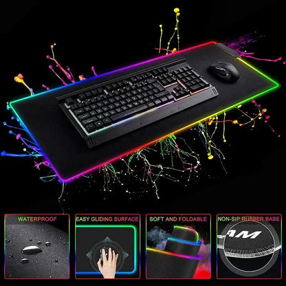 Black Mouse Pad Asus Rgb Gaming Mause Mat Anime Mats Gamer Rug Pc Xxl Cute Pads Large Game Keyboard Carpet Backlight Mousepad Deals 4 U  Gaming Accessories Deals 4 U