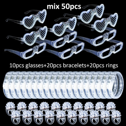 Led White Bracelets Light Up Party Favors Glow in the Dark Party Supplies Neon Sunglasses LED Rings Bracelets Wedding Decoration Deals 4 U  Gaming Accessories Deals 4 U
