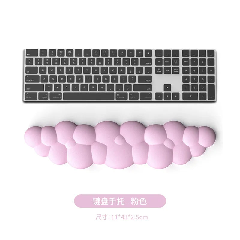 Cloud Memory Foam Wrist Rest Keyboard Mouse Pad Ergonomic Desk Mat for Office Gaming 10 Colors 3 Piece Set