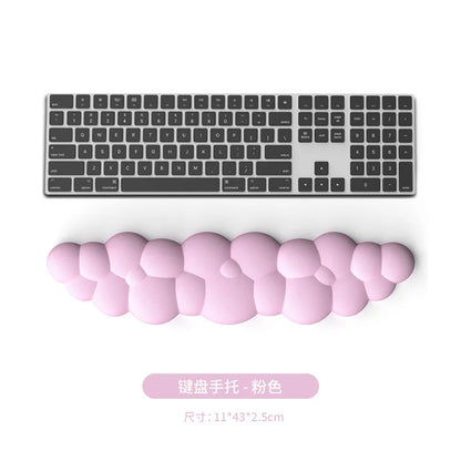 Cloud Memory Foam Wrist Rest Keyboard Mouse Pad Ergonomic Desk Mat for Office Gaming 10 Colors 3 Piece Set
