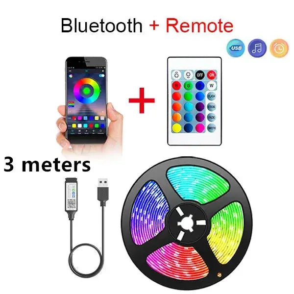 RGB LED Light Strip Lights USB 5V TV Backlight Atmosphere Lights APP Remote Control Flexible Lamp Tape Christmas Party Light Deals 4 U  RGB Hexagon Wall Lights Deals 4 U
