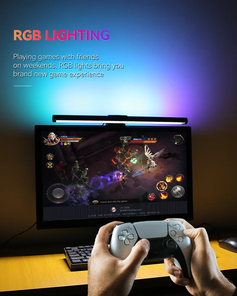 Curved RGB LED Monitor Light Bar Computer Screen lamps PC Desk Lamp USB Touch Dimmable Reading Office Gaming Gamer Lighting