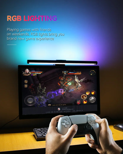 Curved RGB LED Monitor Light Bar Computer Screen lamps PC Desk Lamp USB Touch Dimmable Reading Office Gaming Gamer Lighting