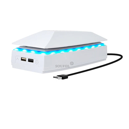 New Upper Cooling Fan for PS5 PRO Console Base Game Cooler Stand Bracket with RGB Dustproof Atmosphere Colorful Lighting LED